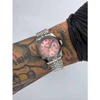 Custom Seiko Mod • Pink Diamond Silver Datejust Automatic • 31mm